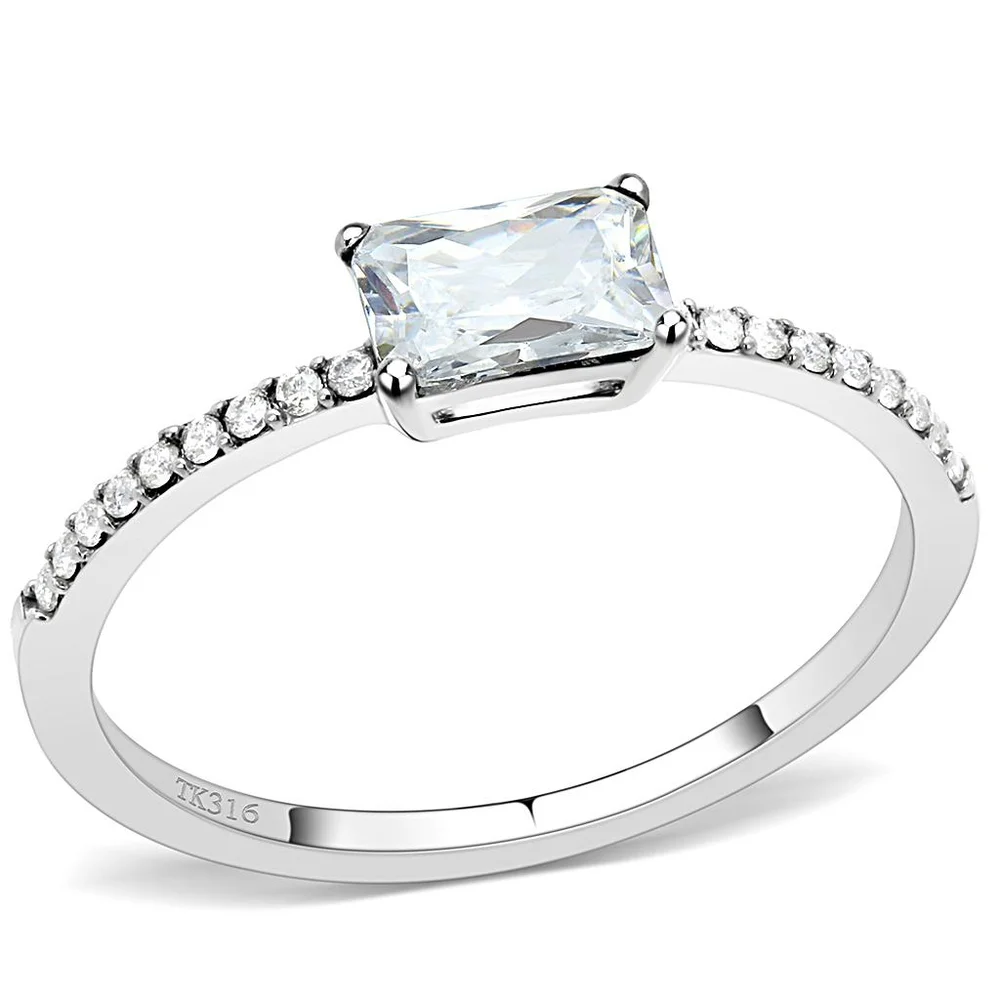 Lowest Price Jewelry Cheapest Stainless CZ Women's Wedding Rings Free Shipping - Picture 1 of 8